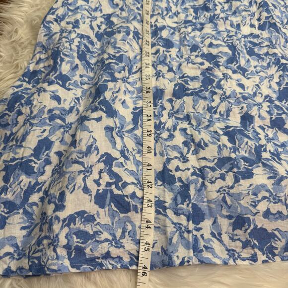 Quince 100% European Linen Fit & Flare Midi Dress Floral Waterfall Size L NWT - Picture 6 of 12